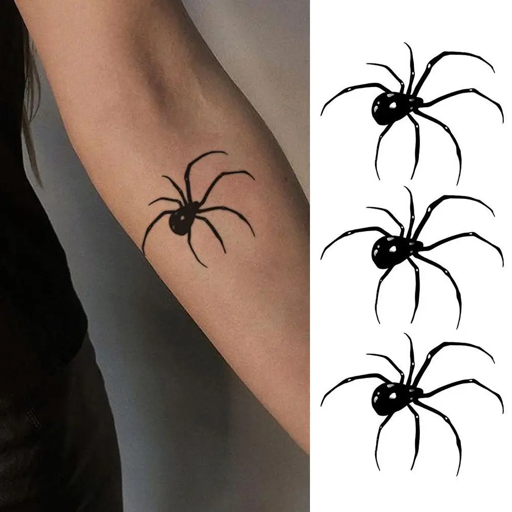 3D Spider Tattoo Waterproof Halloween Temporary Body Up Temporaire Make Sticker Scary Disposable Tatouage Art E3I4