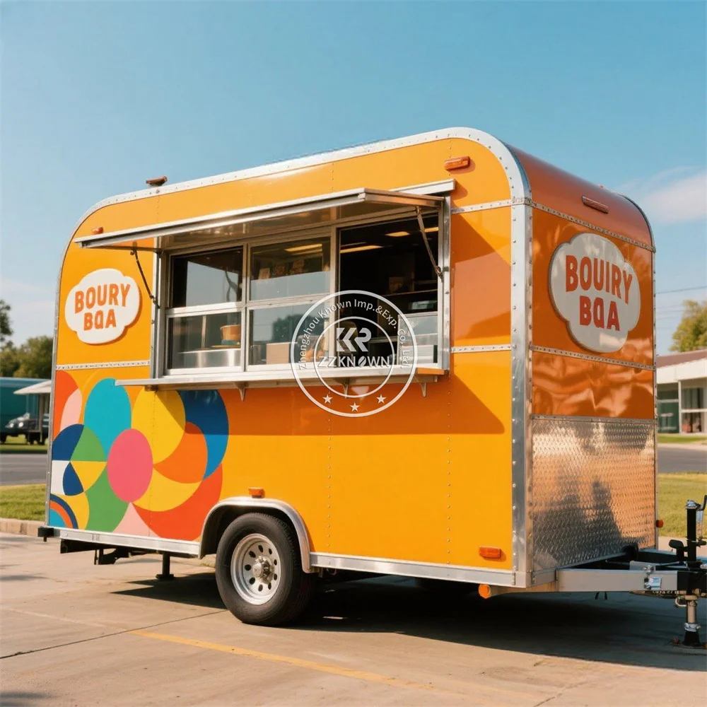 

Customized Food Trailer Fully Equipped Concession BBQ Hot Dog Pizza Food Truck Trailer With Full Kitchen
