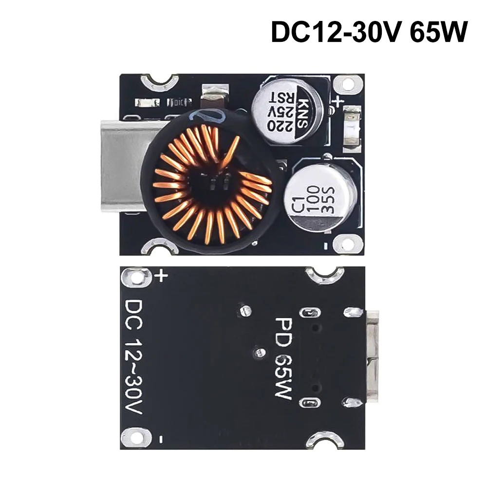 DC-DC Power Buck Module 12-30V to PD2.0/PD3.1 QC3.0 Fast Charging Single USB Charging Converter Board