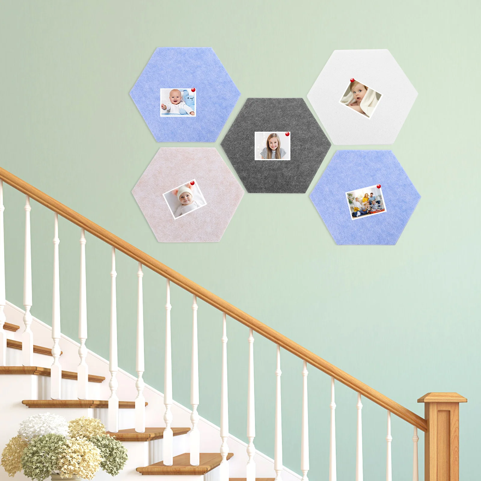 

Self Adhesive Thick Hexagon Felt Bulletin Boards Wear-Resistant Pin Wall Memo Stickers Decorative Home Office Tiles for Notes