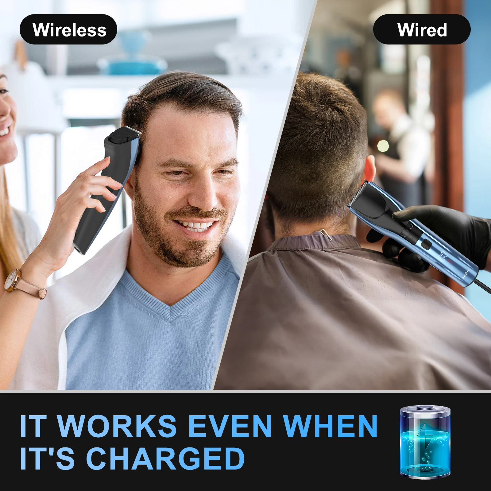 مجموعة ماكينة قص الشعر الكهربائية من سيجوي للرجال، ماكينة قص الشعر القابلة للتعديل، ماكينة تشذيب الشعر الاحترافية القابلة لإعادة الشحن #2