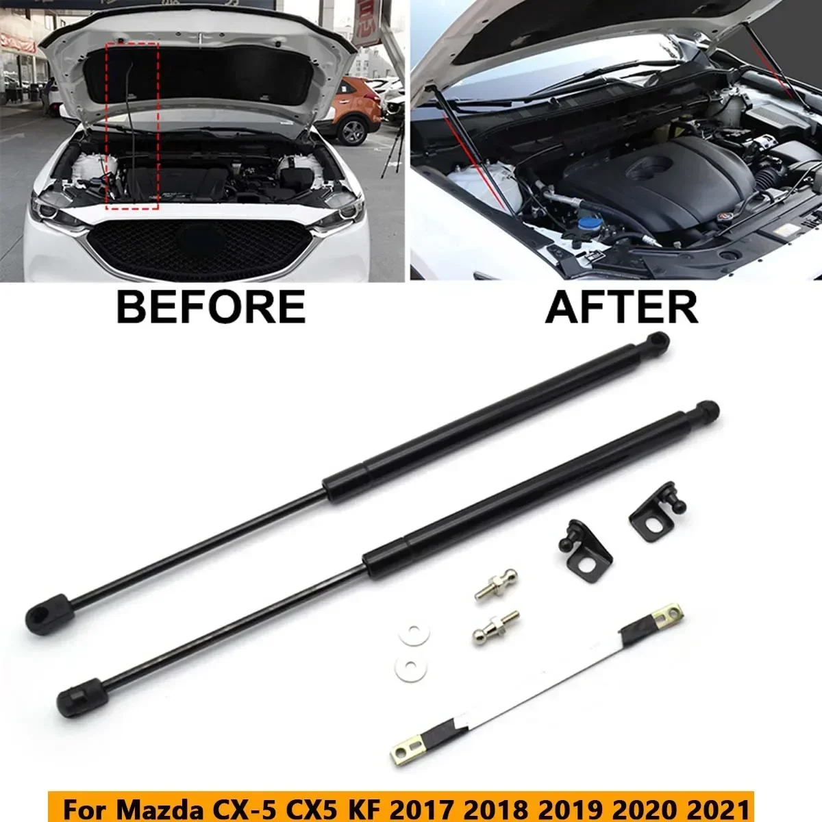 For Mazda CX-5 CX5 2017 2018 2019 2020 2021 KF Front Engine Hood Gas Strut Lift Support Rod Spring Shock Bar Car Accessories