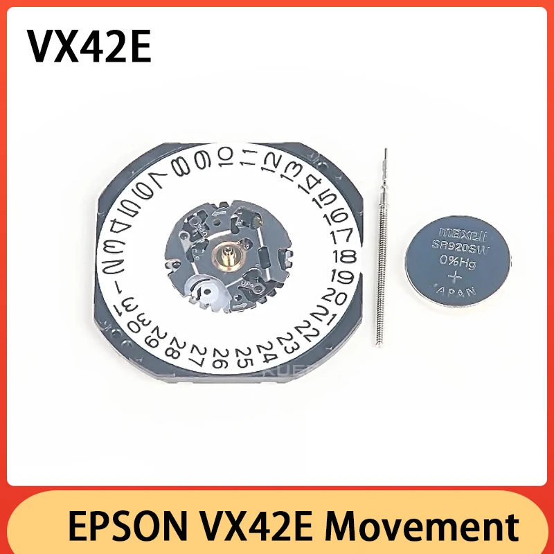 Original VX42 Movement Quartz Electronic Movement VX42E Movement Date At 3/6 Three Hands Watch Repair Movement Replacement Parts