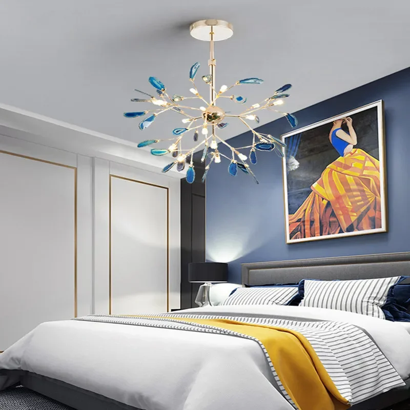 

Agate Modern Led Chandeliers Lighting Living Room Gold Metal Led Pendant Chandelier Lights Dining Room Led Hanging Lamp Fixtures