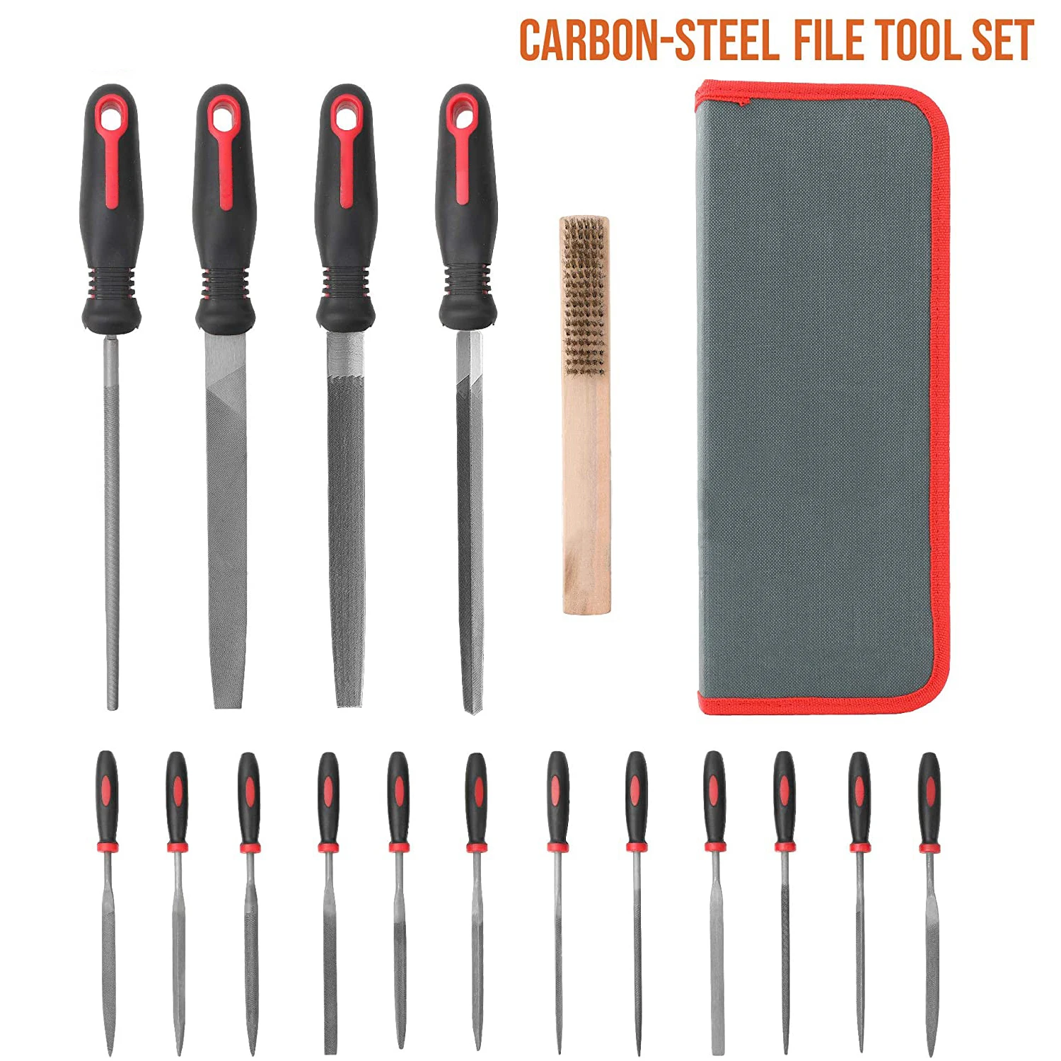 16-20Pcs Including Flat, Round, Triangle, Half Round File and Needle Files, Craft Files Tools Metal Hand File Set Kit