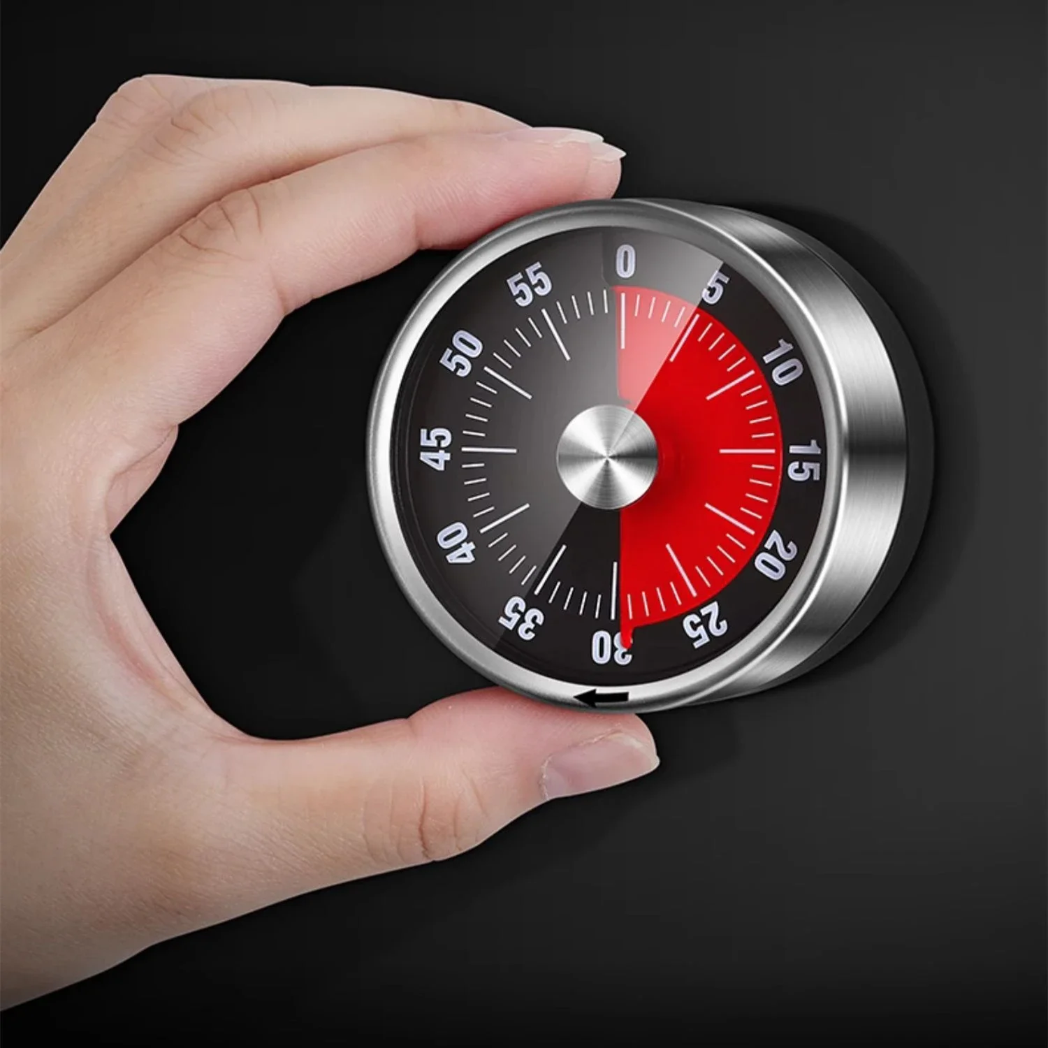 Mechanical Power Source Kitchen Timer Magnetic Suction Back Cooking Reminder 60db Ringtone Alarm 60min Clock for Fitness