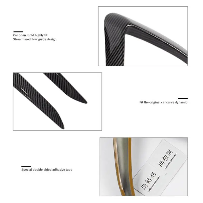 New Car Front Blade Trim For Model 3 Accessories ABS Black Wind Blade Bumper Cover Decoration For Model 3 Car Accessories