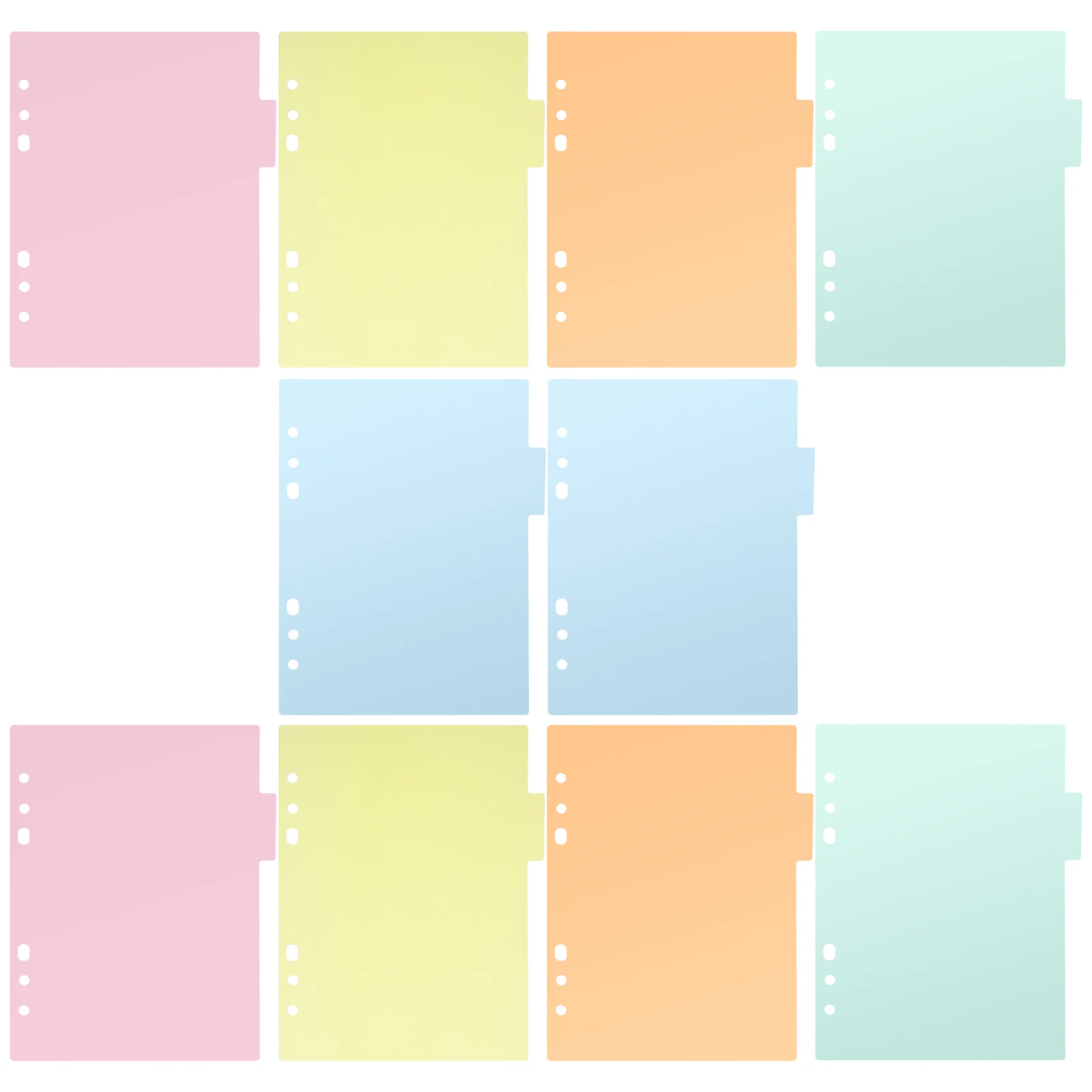 2 Pcs Index Page Divider Plastic Colorful Classification Page Tab for Notebook Memo (A5) tab cards index for notebook