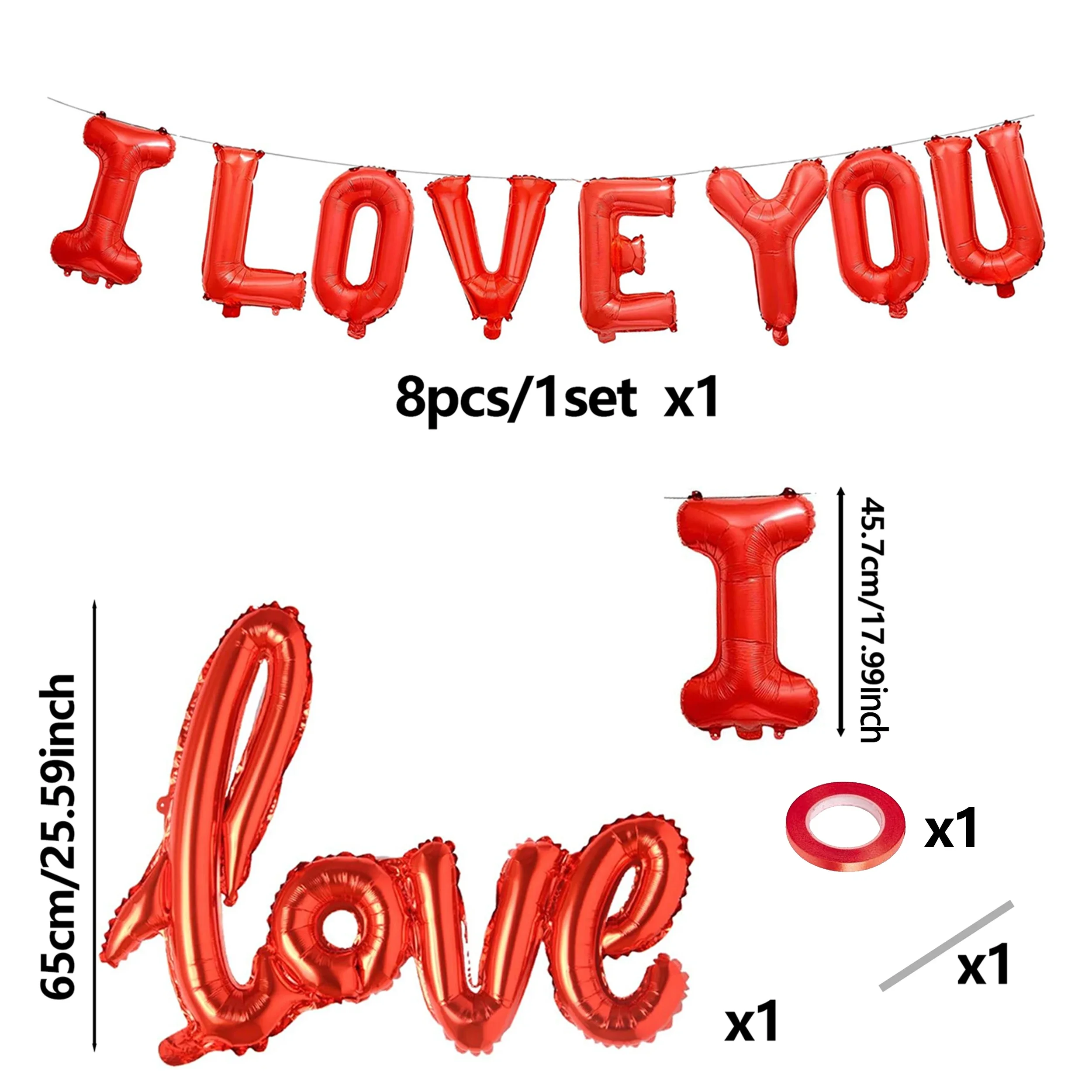 16 Zoll „I Love You“ Buchstabenbanner, große Liebesdekorationsballons für Hochzeitssaison, Verlobung, Brautgeschenk, Muttertag – Detail 2