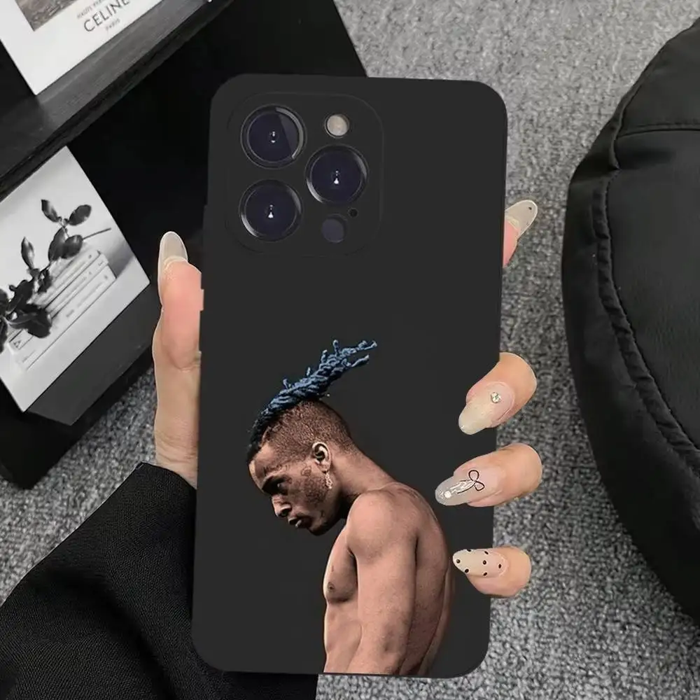 เคสโทรศัพท์ลายแร็ปเปอร์ X-XXXTentacionS สำหรับ iPhone 17,16,15,14,13,12,11,Plus,Pro Max,XS,X,XR,SE,Mini,8,7  วัสดุซิลิโคนนิ่ม สีดำ