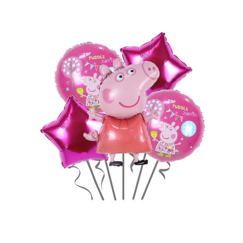 Children\'s Page Cartoon Aluminum Film Birthday Party Decoration Piggy George Balloon Party Background Decoration Supplies