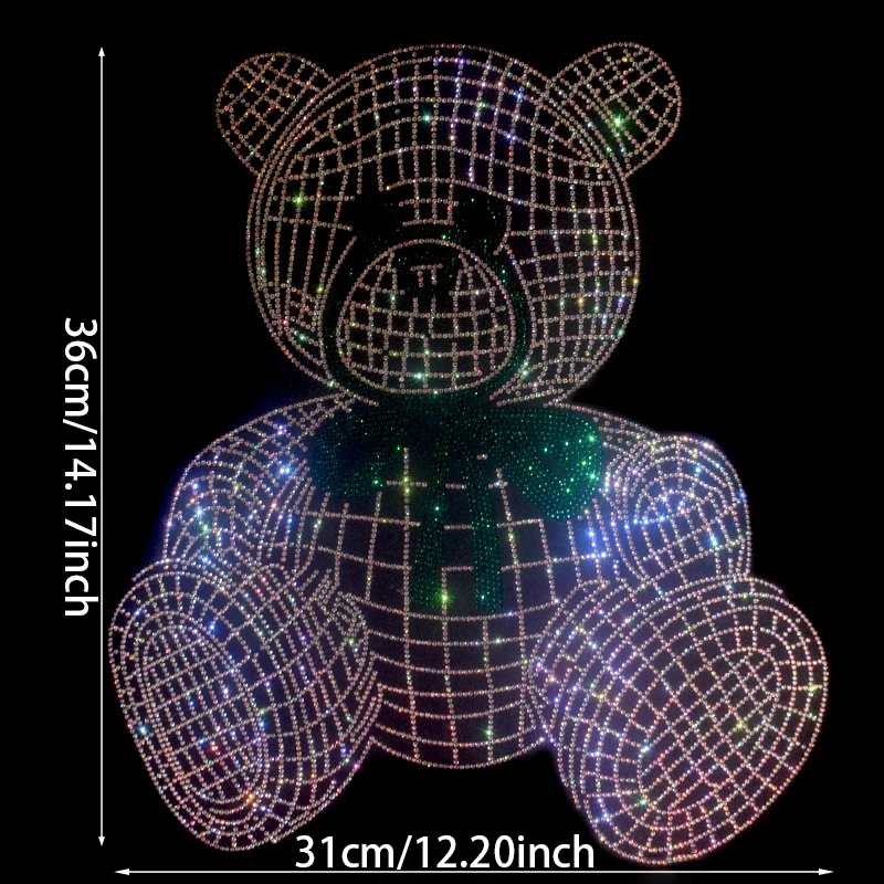 

Sparkling Cartoon Bear Iron-On Transfer Decal - Diy Fashion Accessory For T-Shirts, Sweaters & More - Quick Dry Sports Apparel