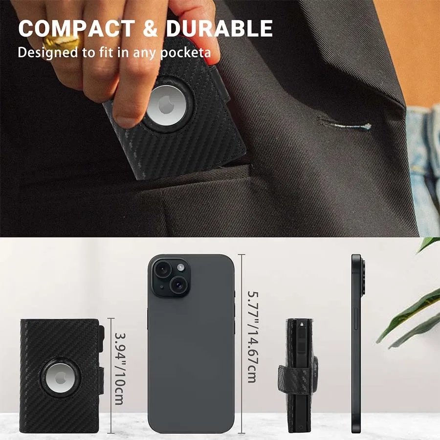 تتفاعل حامل بطاقة الائتمان الرجال محافظ ل أبل Airtag ألياف الكربون حامل البطاقة محفظة نسائية للعملات المعدنية محافظ صغيرة الحد الأدنى لعلامة الهواء