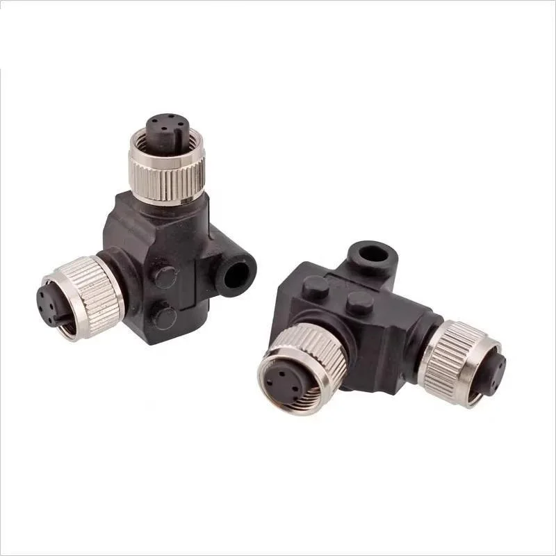 M12 I L T Y-type Adapter Splitter Connector Male To Female A Code 4 5 6 8  pin Plastic Metal Connector