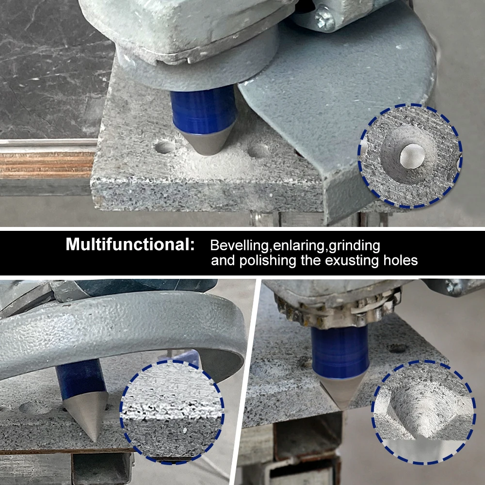 SHDIATOOL 1pc Diamond Chamfer Finger Bits 20MM With 5/8-11 Thread Enlarge Shape Round Bevel Existing Holes