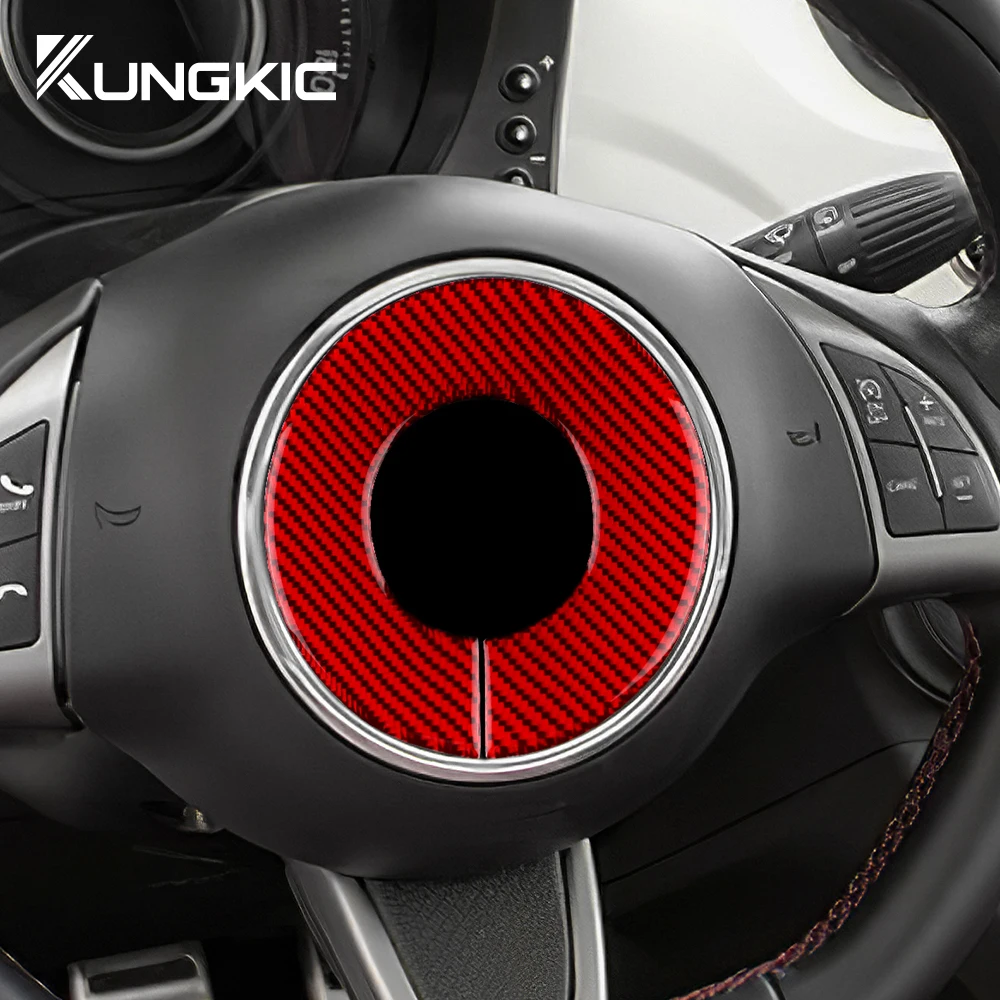 

Car Steering Real Soft Carbon Fiber Sticker for Fiat 500 Abarth 595 2012 2013 2014 2015 2016 2017 2018 2019 2020 2021 2022 2023