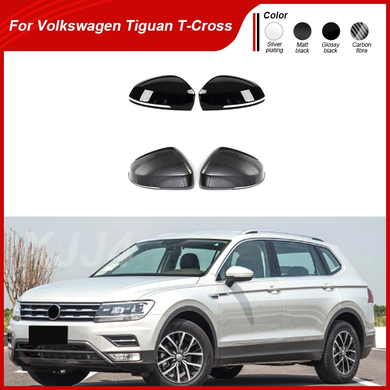 for Volkswagen VW Tiguan T-Cross T Cross MK2 2018~2023 Carbon Fiber Car Exterior Side Rearview Mirror Cover Trim Car Accessories