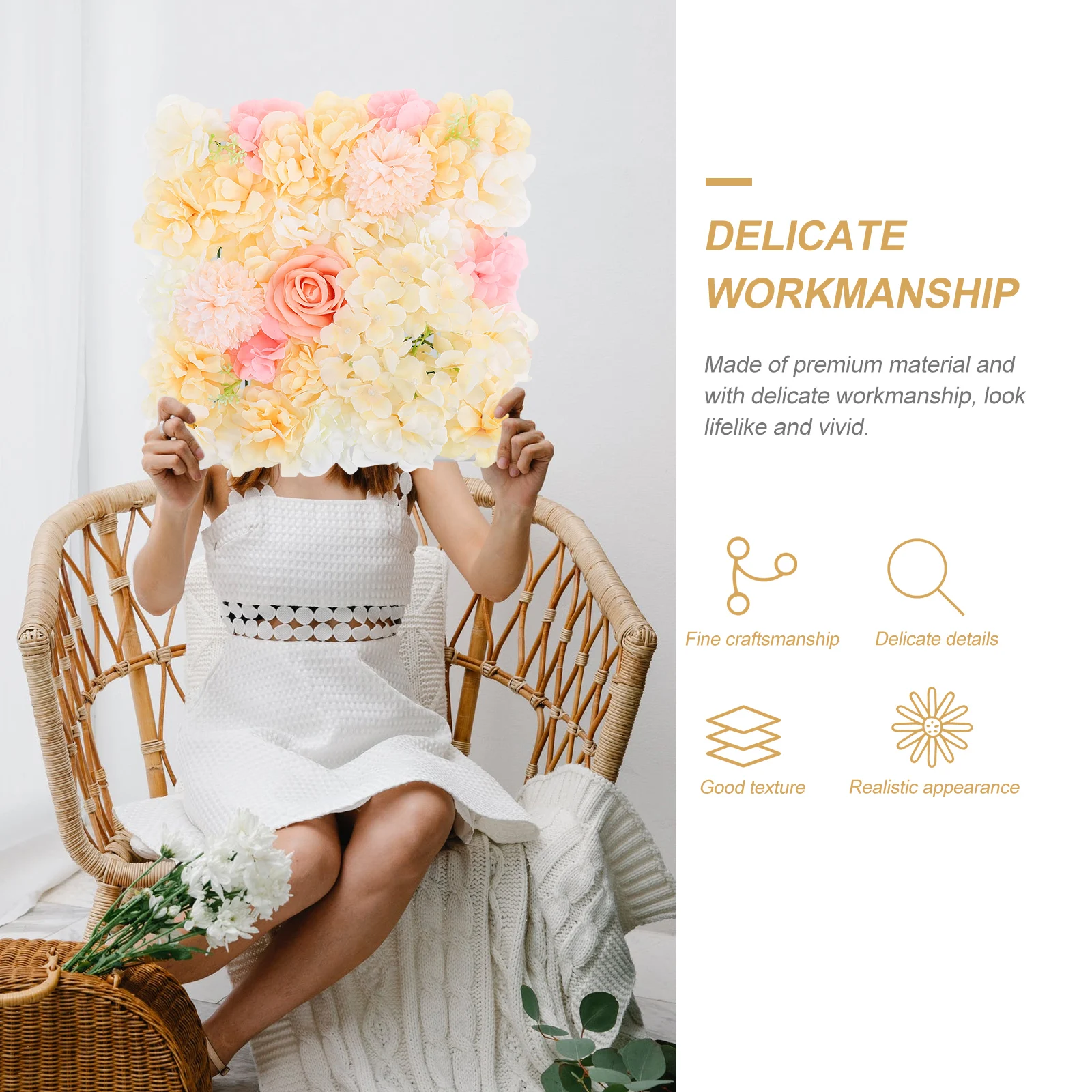 

Artificial Rose Wall Decor Fall Wedding Valentine Outdoor namentsDecorative Blossom Background Photo Studio Home Office Shop