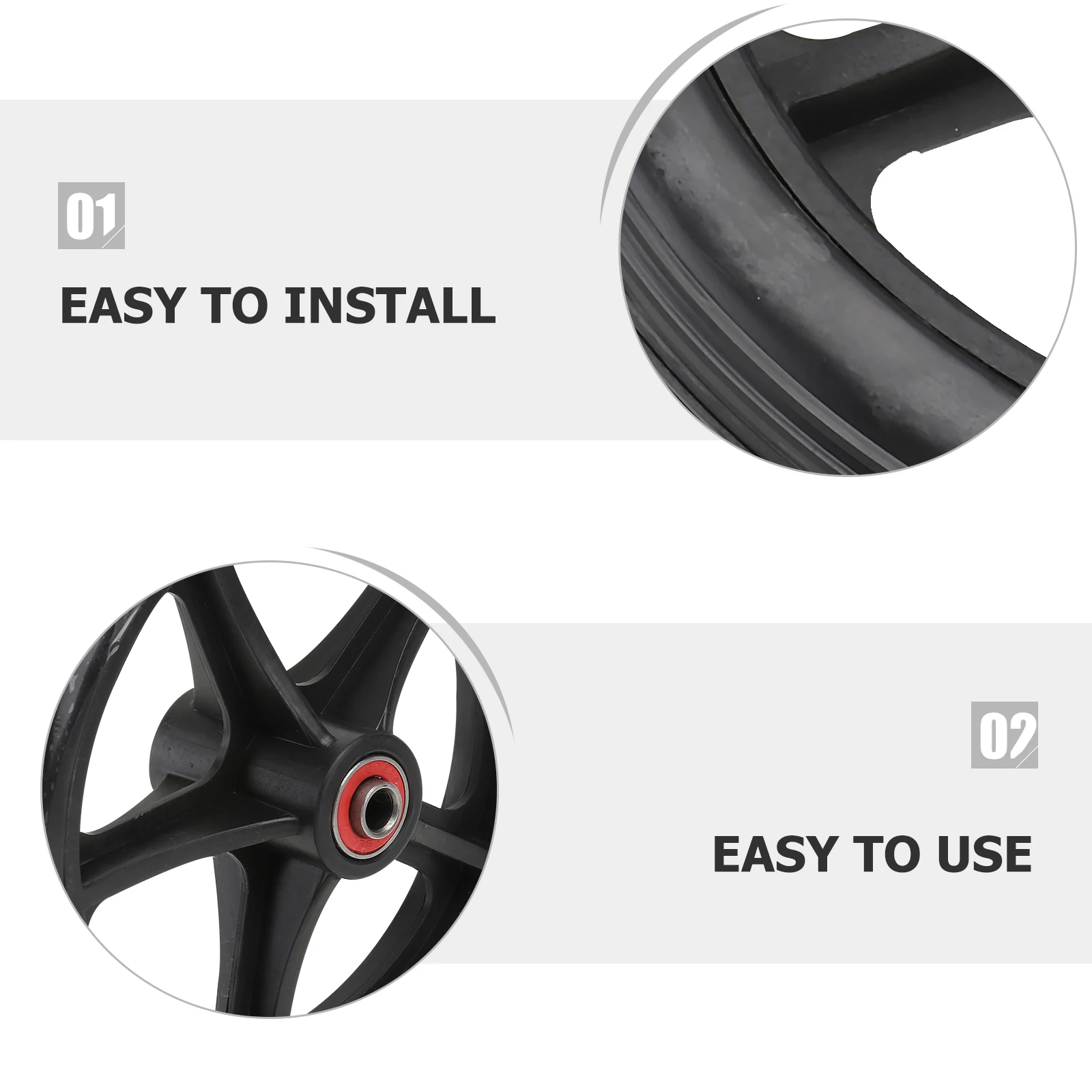 

2pcs Wheelchair Accessories 7 Inch Solid Tire Front Wheels Replacement Parts Manual Wheelchair Smooth Quiet Bearings Furniture