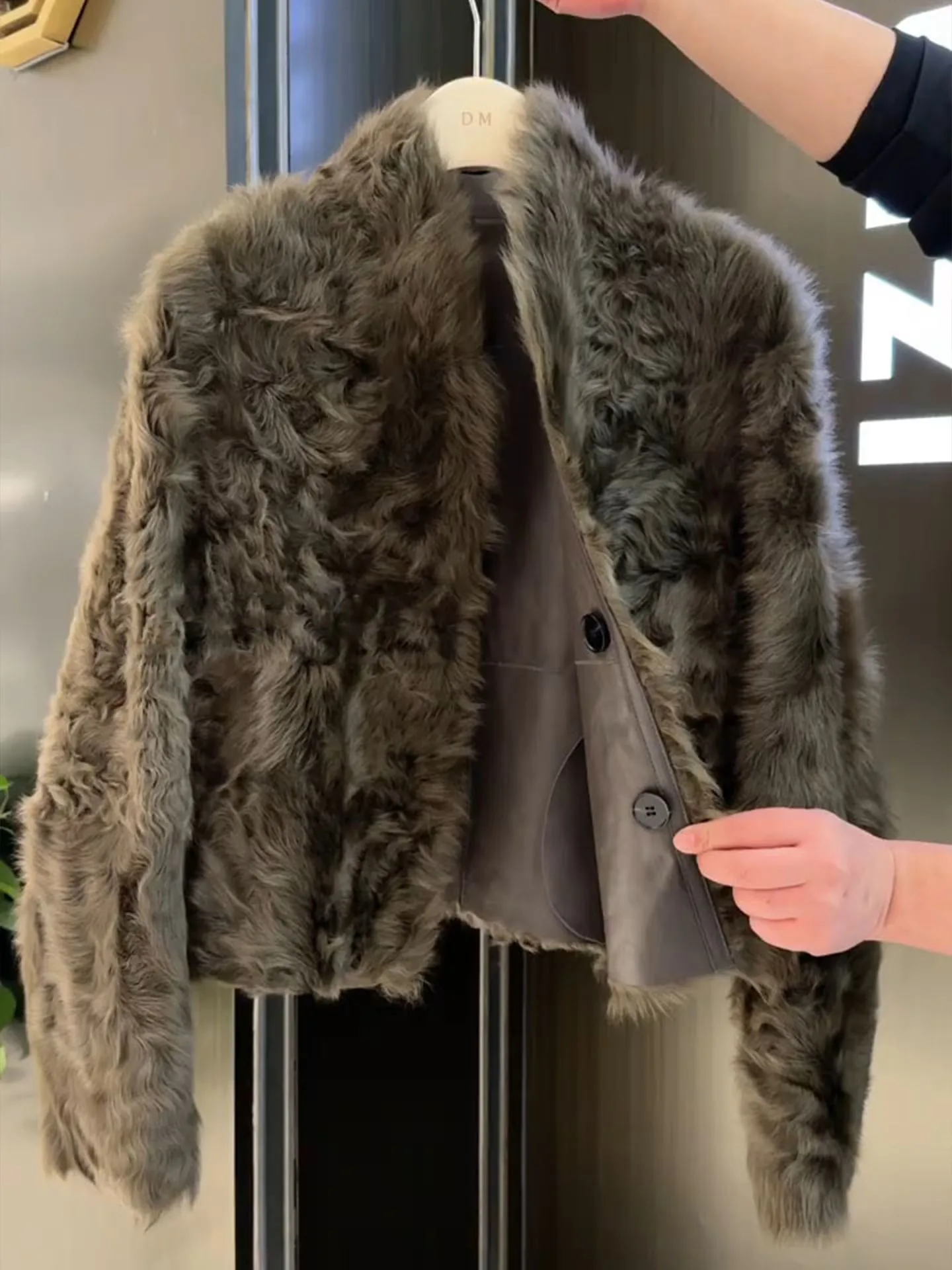 

Unique een на подкладке из искусственного меха Thi Winter Jaet Женское повседневное пальто с подставкой из полиэфирного волокна Long Sve Butt...