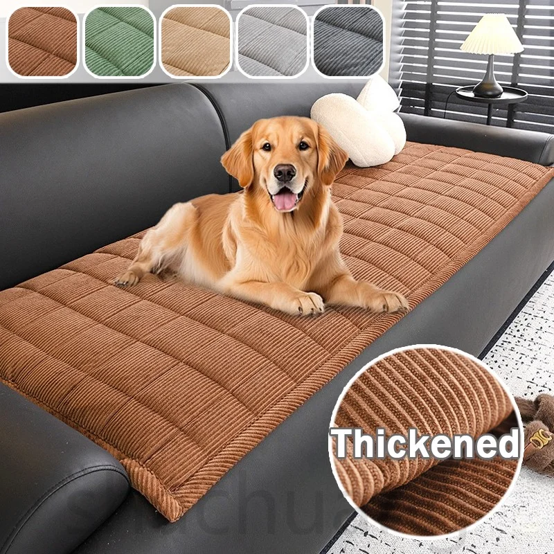 

2025 New Corduroy Sofa Cover Quilted Plush Thickening Winter Warm L Shape Sectional Non Slip Modern Plush Cushion Universal