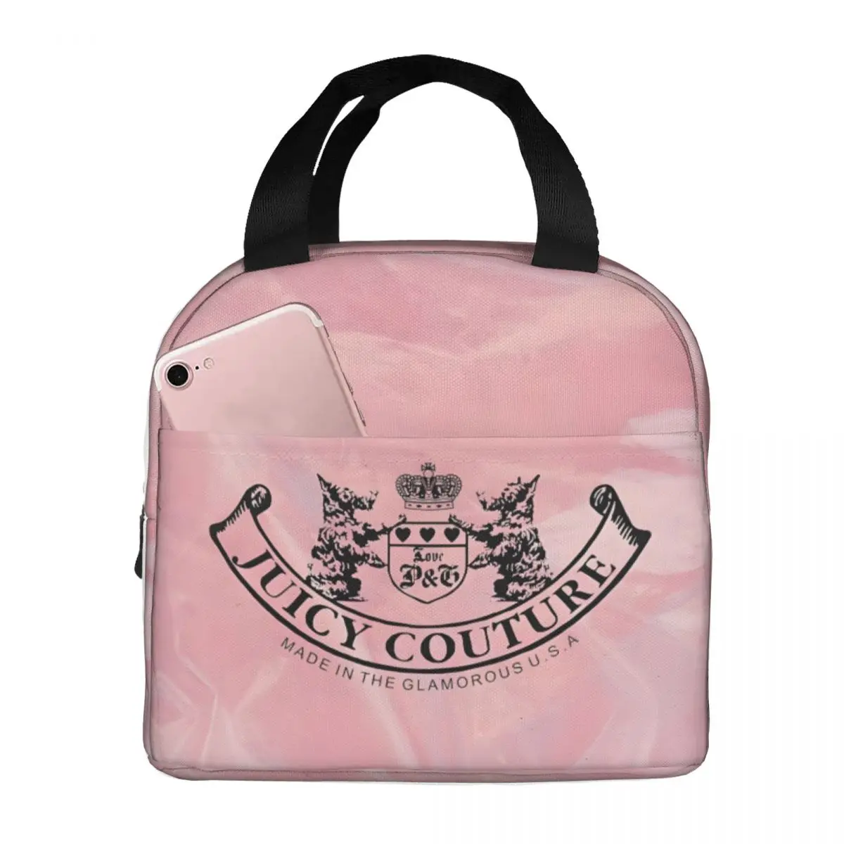 Juicy-Couture Insulated Lunch Bag Leakproof Cartoon Lunch Container Cooler Bag Tote Lunch Box Work Picnic Food Bag