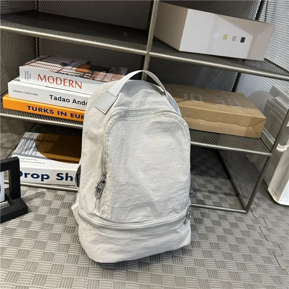 

Elegant Solid Color Nylon Mini Backpack Sling Hanging Small Wallet Korean Style Mini Handbag Purse Bag Accessories