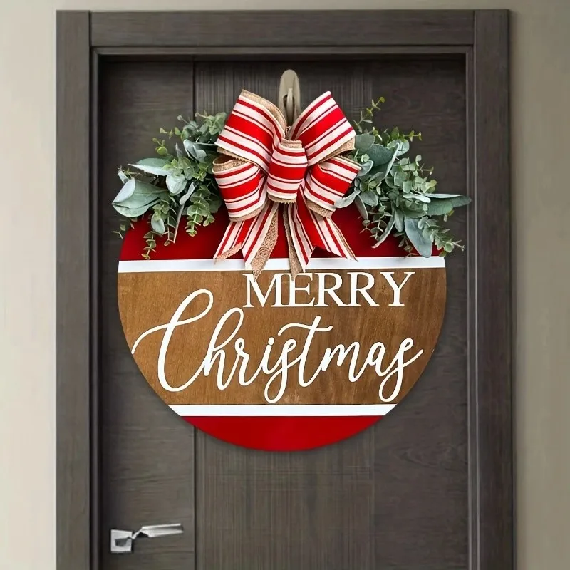 

Merry Christmas door hanger Welcoming board for Christmas door decoration Wooden front door garlands Wreath christmas ornaments