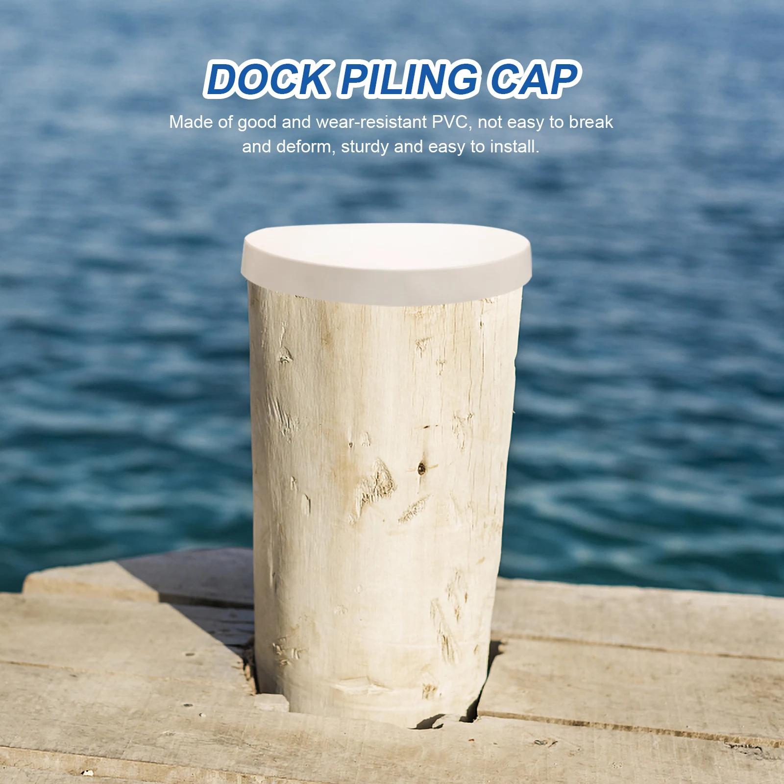 

5pcs PVC Stake Piling Caps For Docks Protection Covers 219mm Dock Piling Caps Durable Marine Suitable Universal Installation
