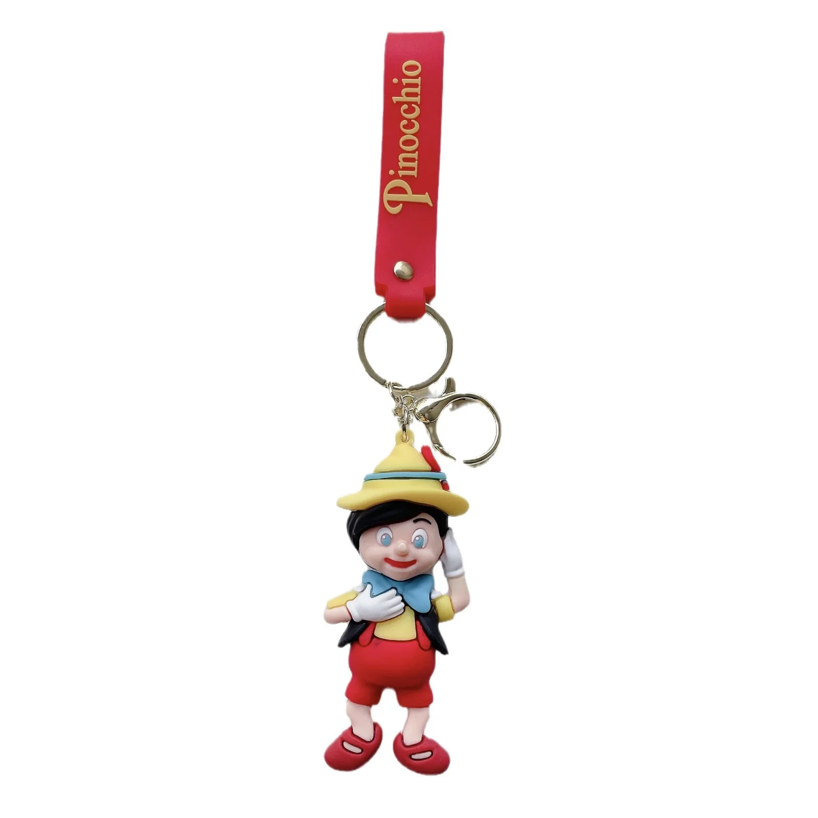 Hot Disney Anime Pinocchio Pinocchio Geppetto Keychain Keyring Accessories Bag Decoration Cartoon Model Pendant Toys Keyholder