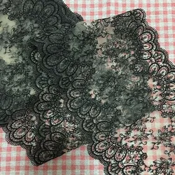 20/26Yards Embroidered Trim Bilateral Mesh Lingerie Accessories Black Floral Fabrics For Bra Dress Sewing Needlework DIY Craft