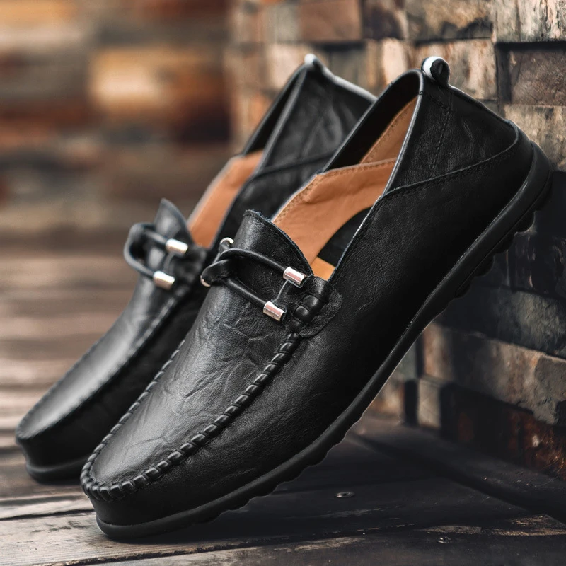 Lente Herfst Grote Maat 47 Heren Britse Leren Schoenen Designer Loafers Mocassins Heren Zachte Flats Rijschoenen Heren Formele Schoenen