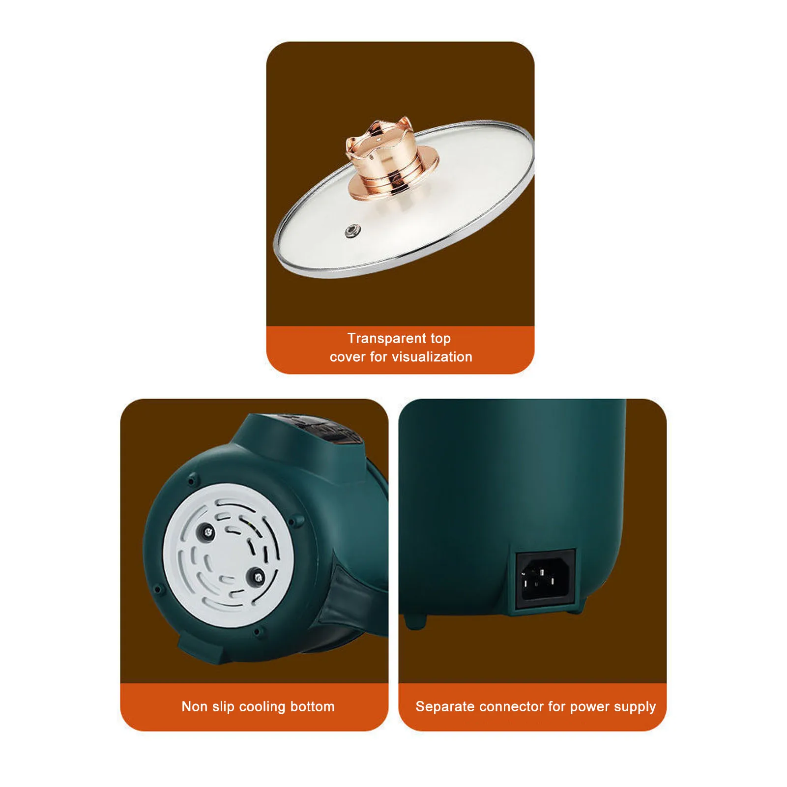 وعاء الطبخ الكهربائي 1.8 لتر 600 وات محمول سهل التنظيف وعاء المعكرونة رامين للمنزل والمكتب والحفلات والمطبخ