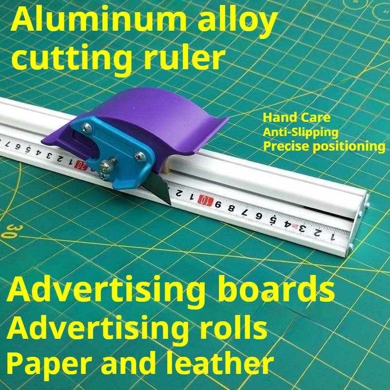 

Aluminum Alloy Cutting Ruler Non-Slip Sliding Woodworking Cutter Tool PVC Sheet Paper Vinyl Graphic Arts Cutting Gauging Tools