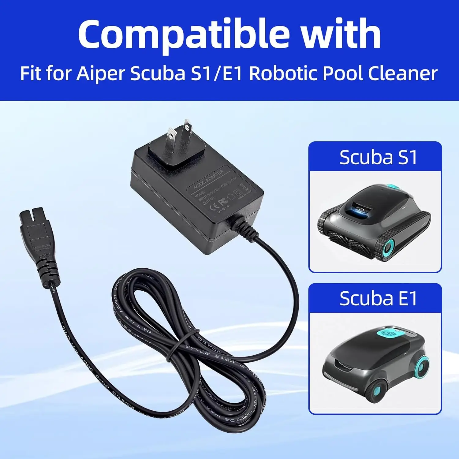 16.8V Charger for Aiper Pool Cleaner for Aiper Scuba S1 Cordless Robotic Pool Cleaner，Compatible with Aiper Scuba S1 E1