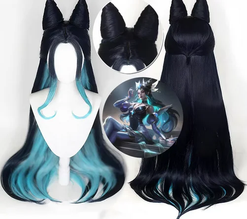 Syndra Cosplay Wig Star Guardian The Lady of Clockwork Gradient Synthetic Hair Heat Resistant Wigs+Wig Cap