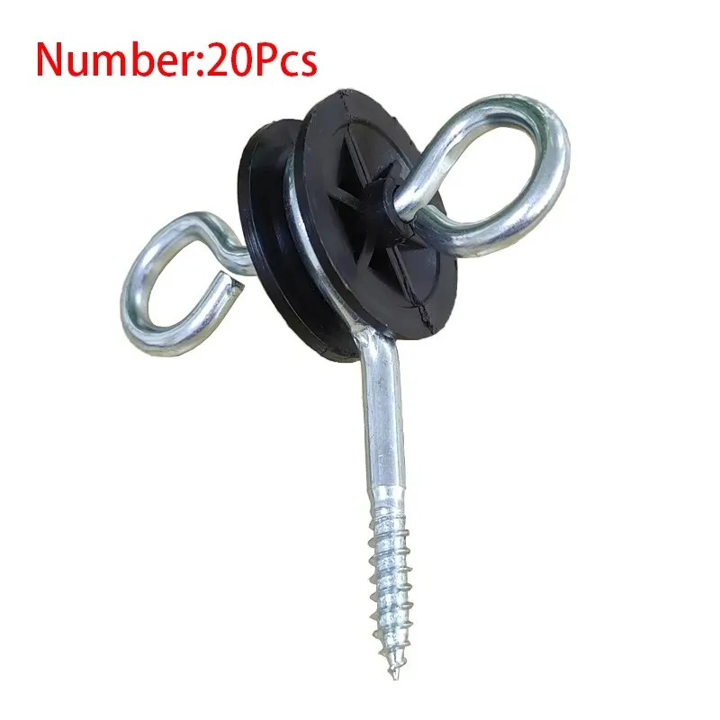 

20 шт. фермерский электрический забор с двойным крючком, изоляторы, специальные аксессуары для электрического забора для крупного рогатого скота, лошадей и овец