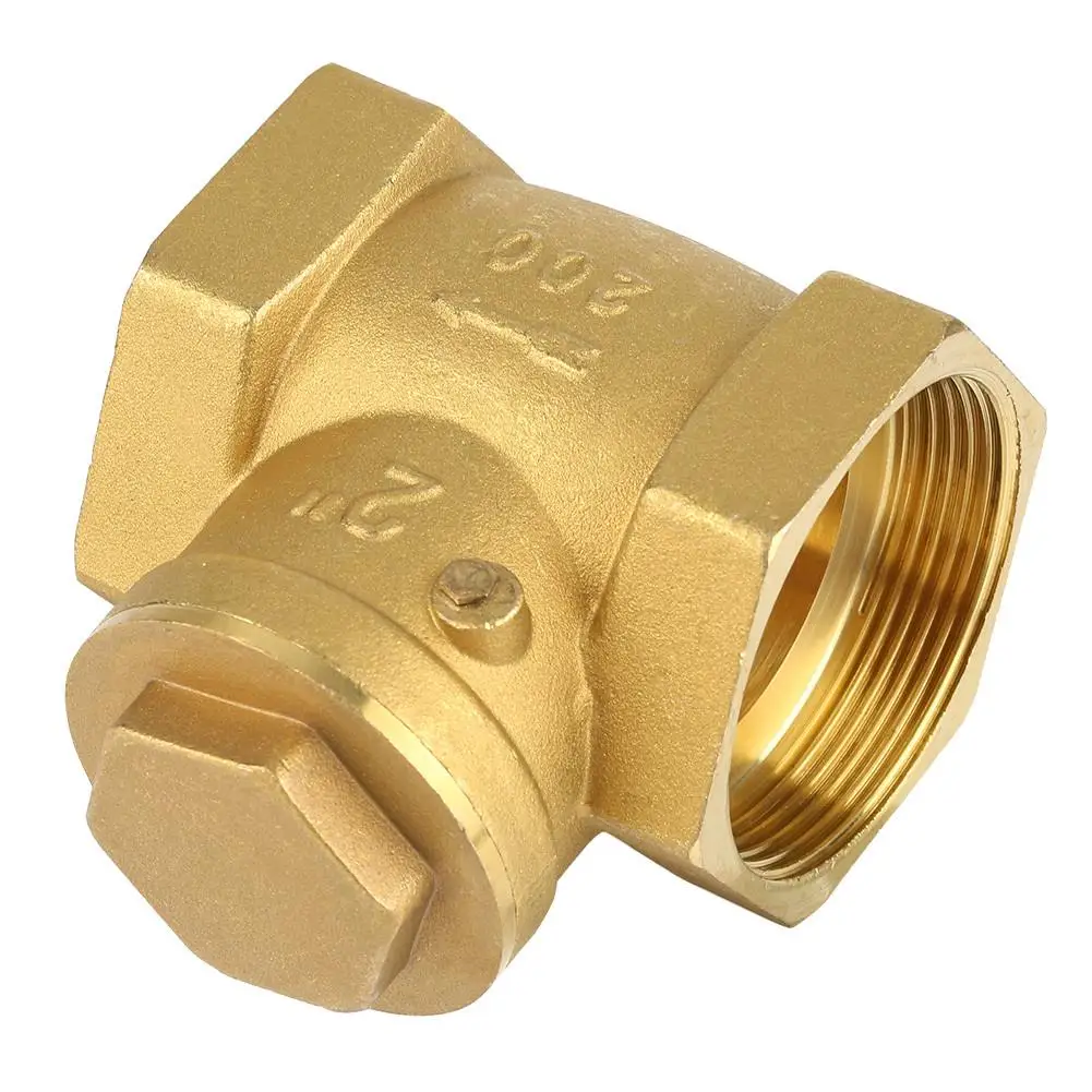 Brass Actuator Ball Valve DN32/DN40/DN50 Female Thread Non-return Swing Check Valve 232PSI Water Backflow Prevention