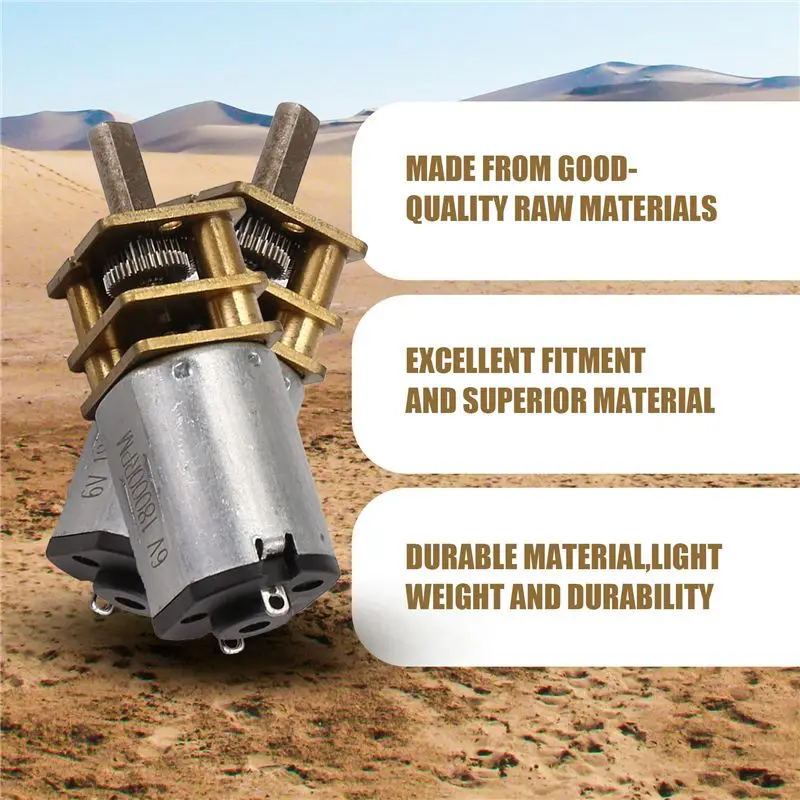DT17 N20 Mini Gear DC Motor, 6V 30RPM Micro-Speed Reduction Gear Motor with Metal Gearbox for Wheel