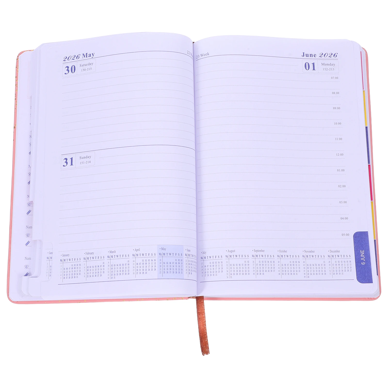 

2026 Pocket Planner Notebook Goal Setting Journal Hourly Schedule Daily Planner For Work School Businessmen College