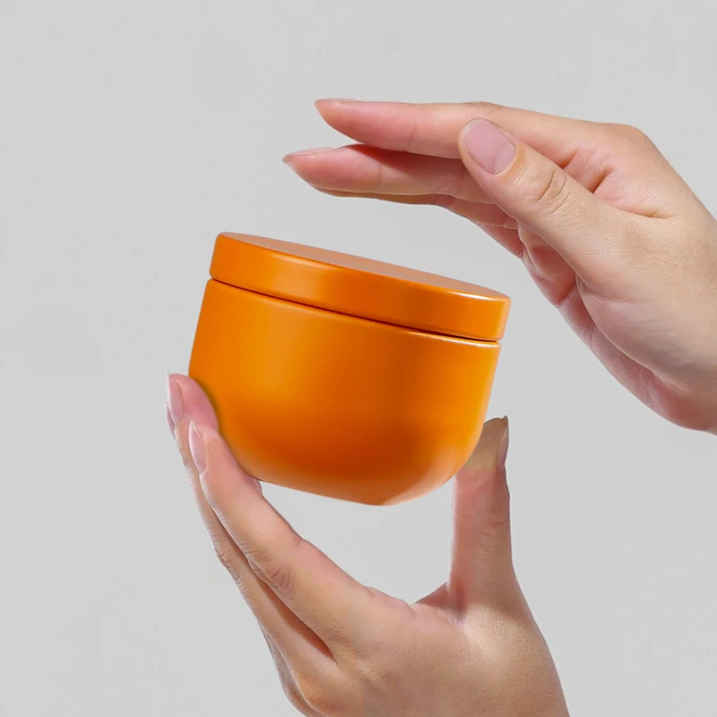 1/5Pcs Portable Tea Canister Mini Empty Thickened Iron Herb Sealing Jar Spice Pot Tea Box Candy Round Cans Storage Organizer
