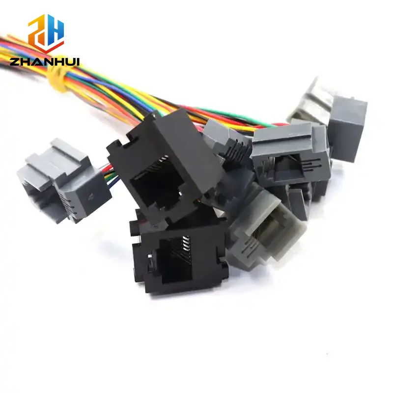 5/10PCS 4P4C 6P6C 8P8C RJ Phone Jack - 616E 623K 616M 641D RJ11/RJ12/RJ45 Female Connector with Cable