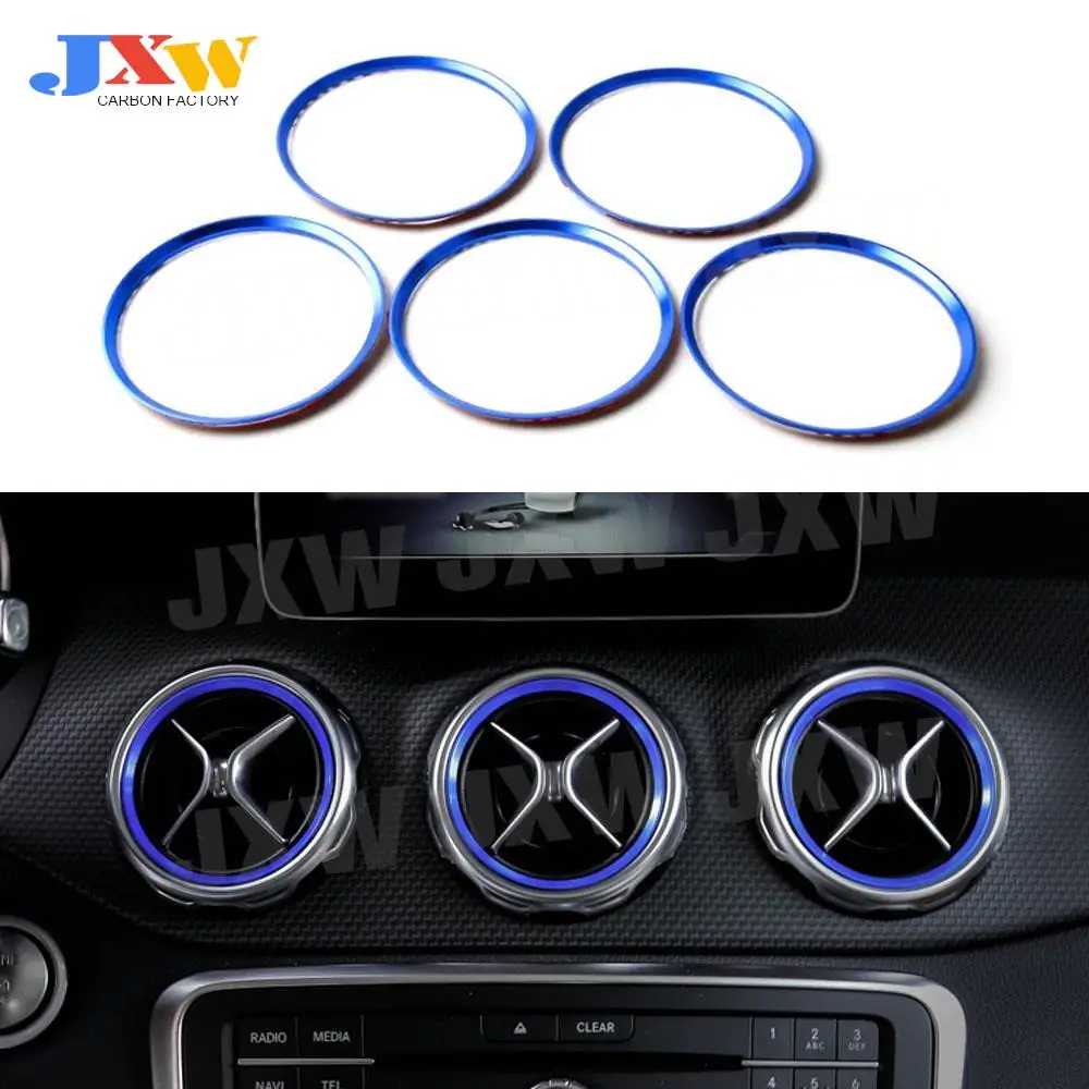 

5 PCS Air Condition AC Outlet Air Vent Ring Cover Trim Decoration for Mercedes Benz CLA GLA GLC Class W117 X156 AMG Car Styling