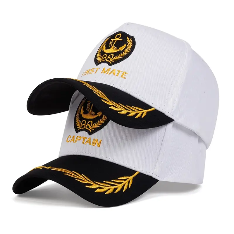 Unisex CAPTAIN/FIRST MATE Letter Embroidery Baseball Caps Spring and Autumn Outdoor Adjustable Casual Hats Sunscreen Hat