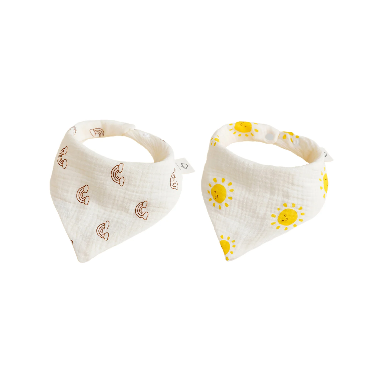 

Freshman saliva towel and bib combination: clouds, rainbow + sun