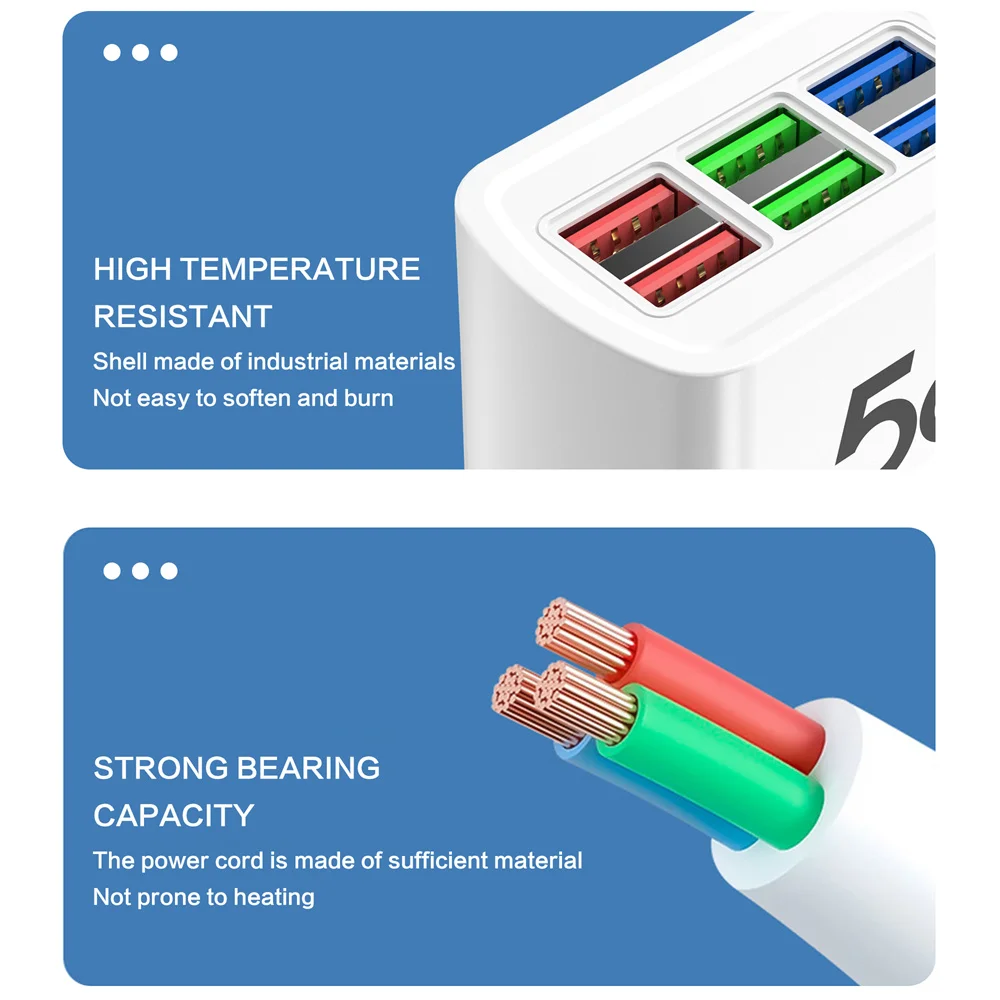 شاحن USB متعدد المنافذ شحن سريع الهاتف السفر محول مقبس الطاقة نوع C شاحن حائط صغير آيفون Xiaomi 15 OPPO سامسونج #2