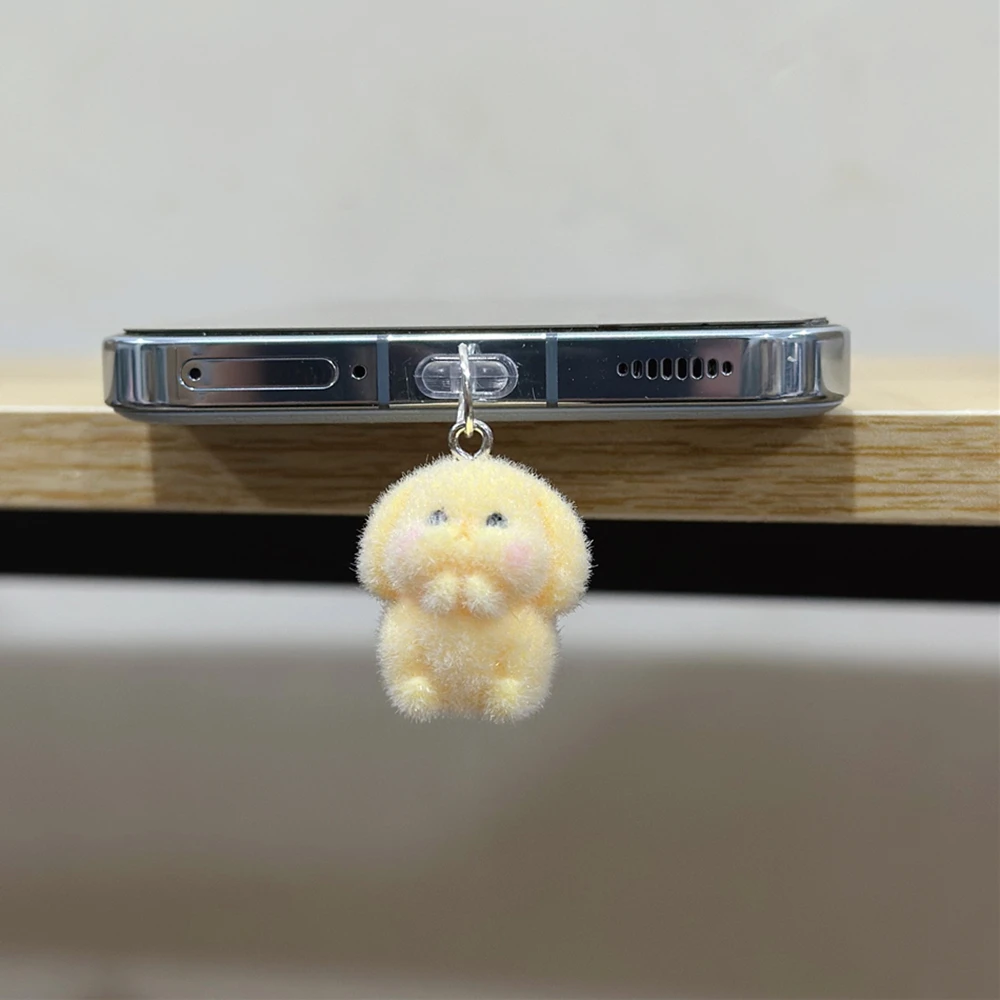 

Cartoon Resin Plush Rabbit Mobile Phone Dust Plug Charging Port Power Plug Type-C Dustproof Port Protections Cover