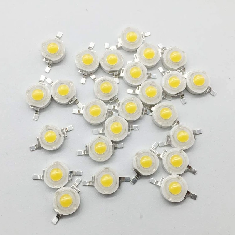 

HGSW-100Pcs Светодиодные бусины Натуральный белый светодиодный светильник 1 Вт Чип лампы высокой мощности 4000K Светодиодный чип