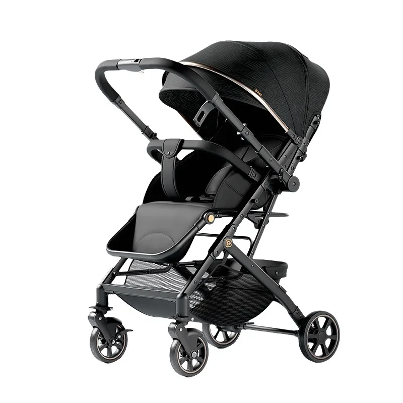 

Baby stroller can be seated or reclined foldable in both directions lightweight high landscape handcart for newborns 0-3 years