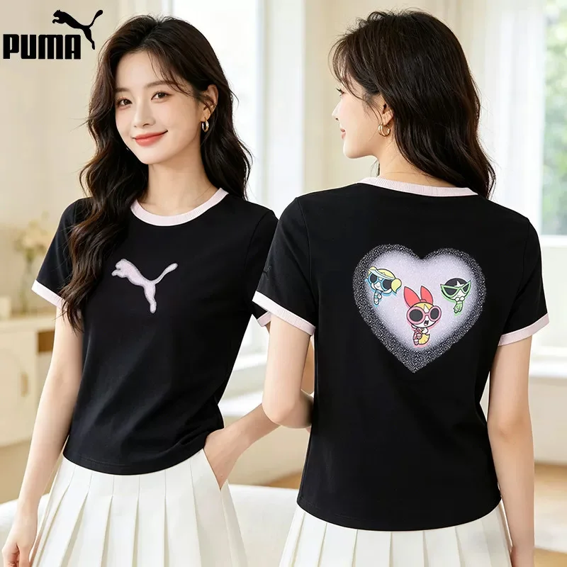 

Puma short-sleeved T-shirt for women, new summer style, casual running sportswear, breathable 637865-01-68